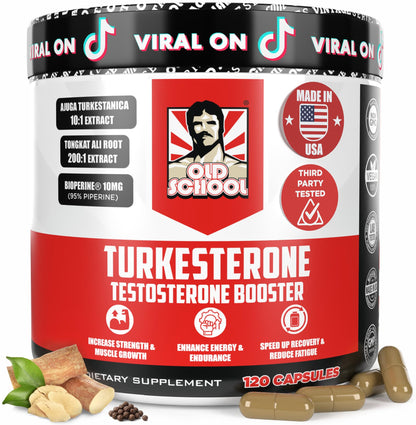 Suplemento Natural de testosterona para hombres – Turkesterona 1500 mg de potencia máxima con Tongkat Ali y BioPerine® + Músculo, recuperación y resistencia 🍆 – 120 cápsulas