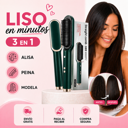 Cepillo Alisador 3 en 1 - Liso Fácil